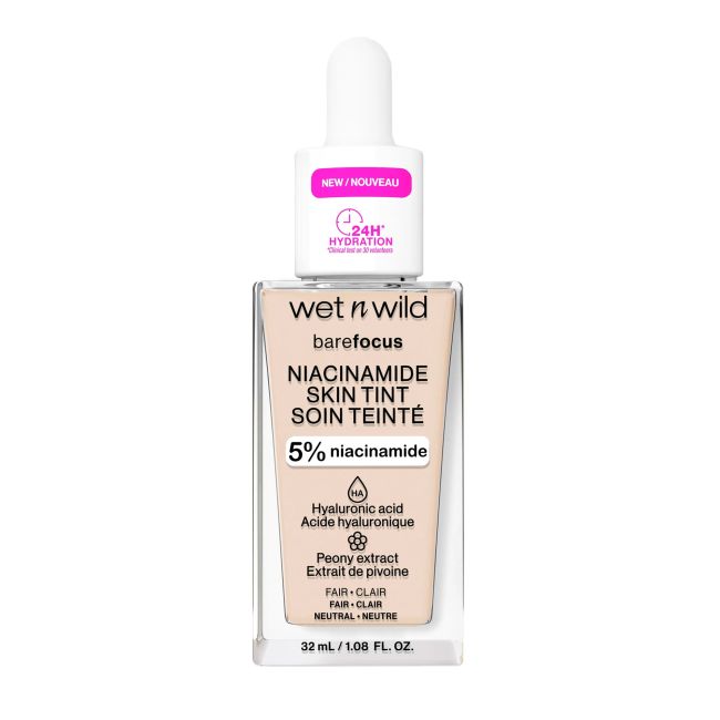 

Тональная основа Bare Focus с ниацинамидом Wet n wild, цвет fair, 32 мл
