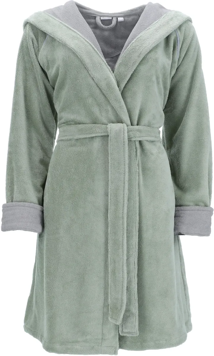 

Халат женский Esprit "Cosy" (1 шт., с поясом), с капюшоном и вышивкой логотипа, короткий, зеленый