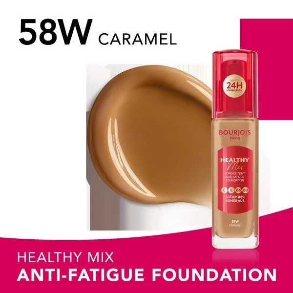 Тональная основа BOURJOIS Healthy Mix Foundation, 58W Caramel — фото 3