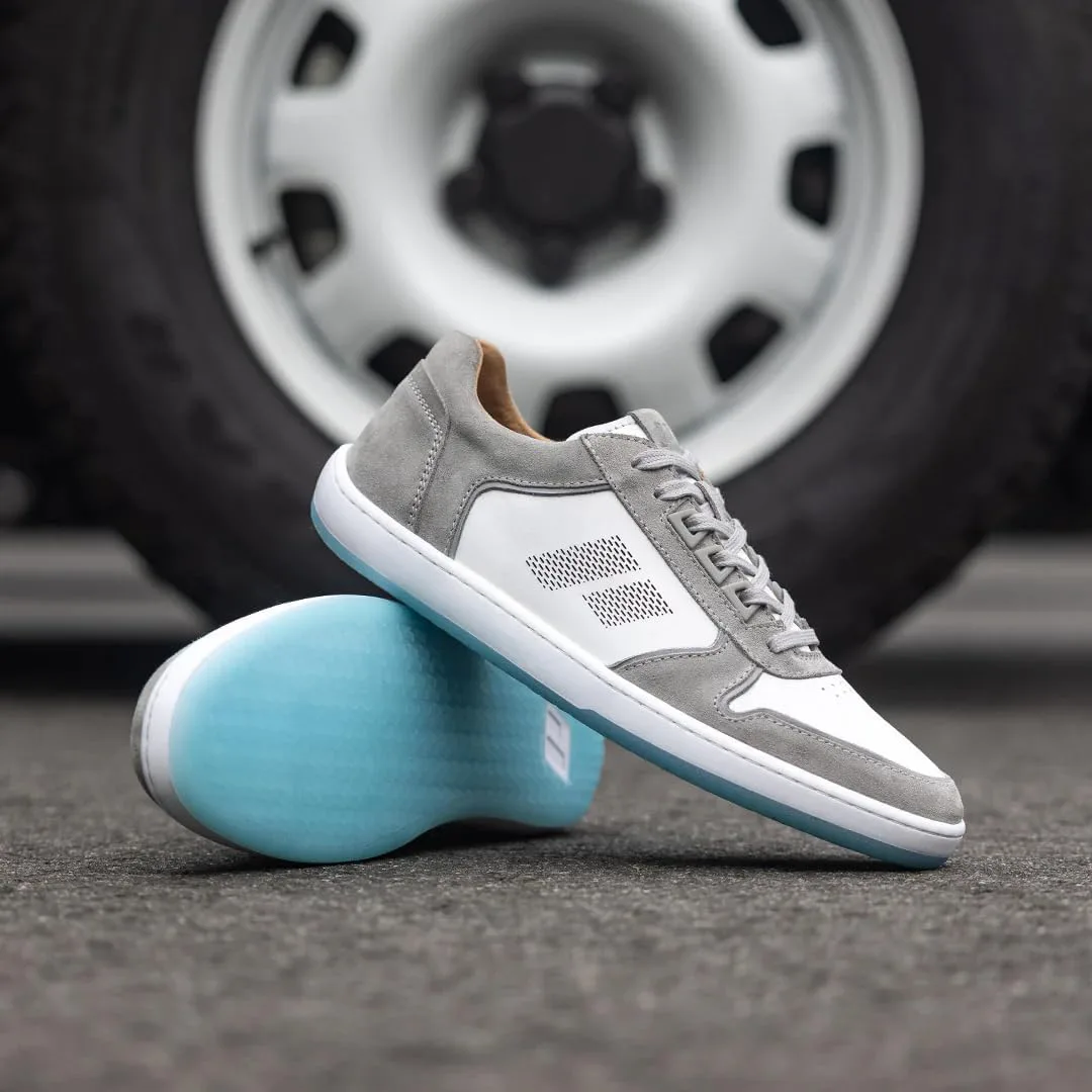 Мужские кроссовки Piloti Drift Performance из итальянской нубуковой кожи для повседневного вождения, белый/серый — фото 3
