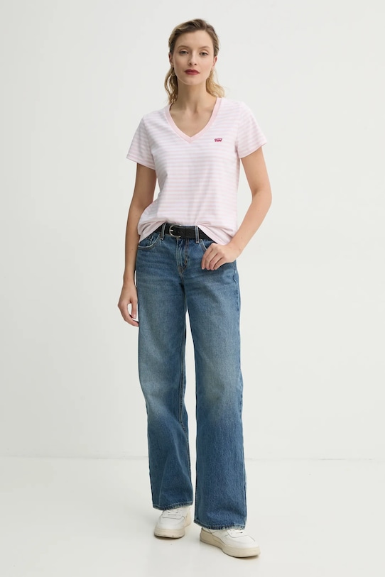Футболка хлопковая LSE_PERFECT VNECK Levi'S, розовый — фото 2