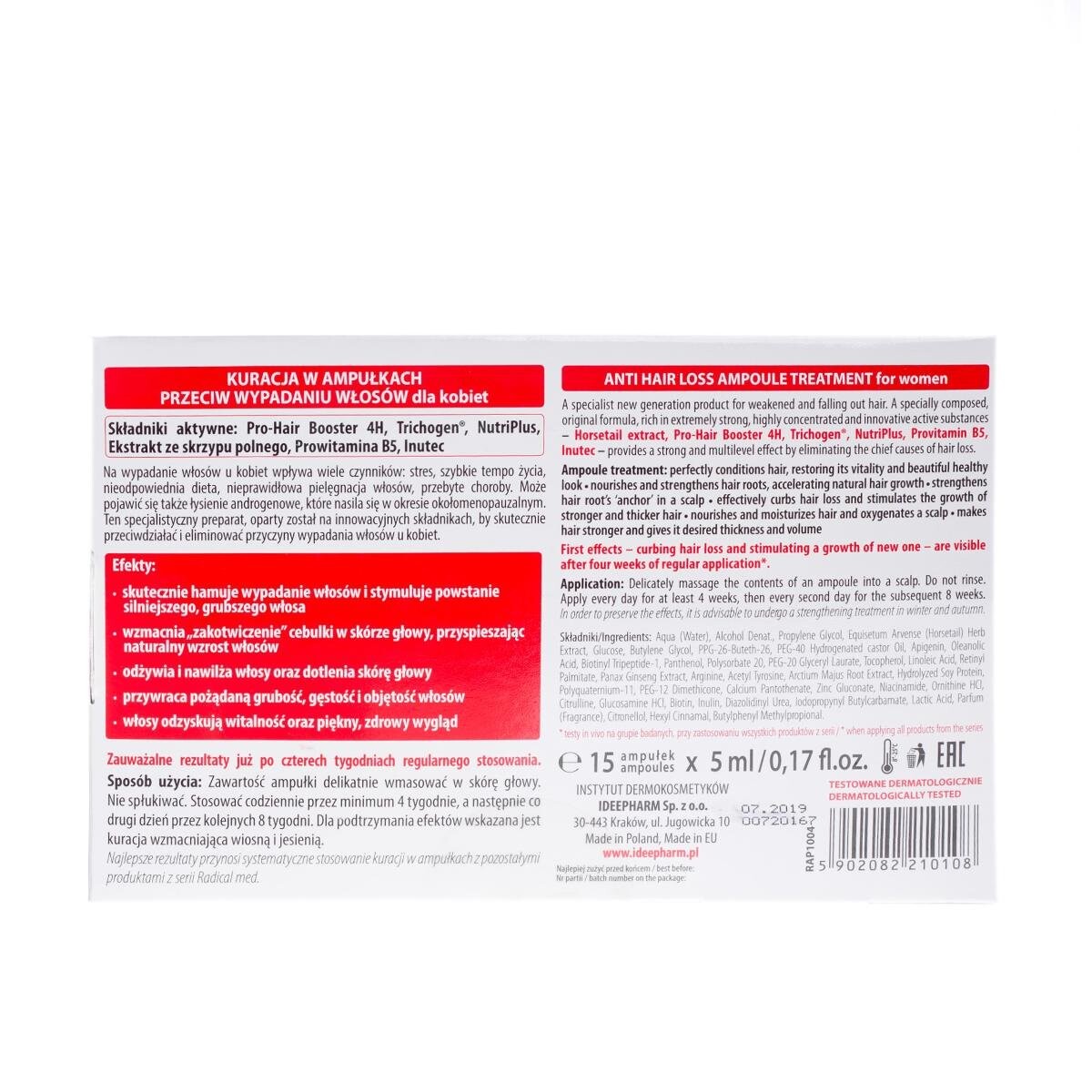 Farmona, Radical Med Anti Hair Loss Ampoule Treatment, лечение в ампулах против выпадения волос, 15х5мл Farmona Radical Med — фото 2