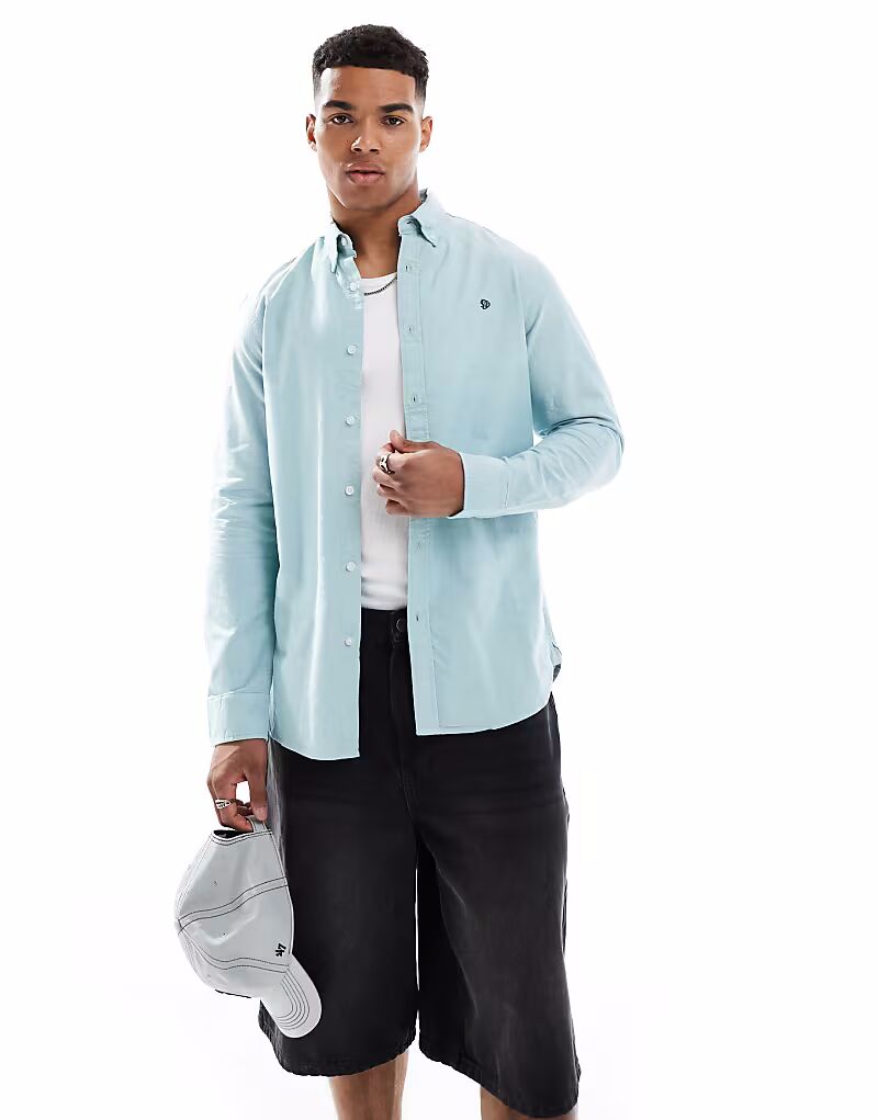 

Рубашка с длинным рукавом Superdry Classic из ткани шамбре цвета мяты