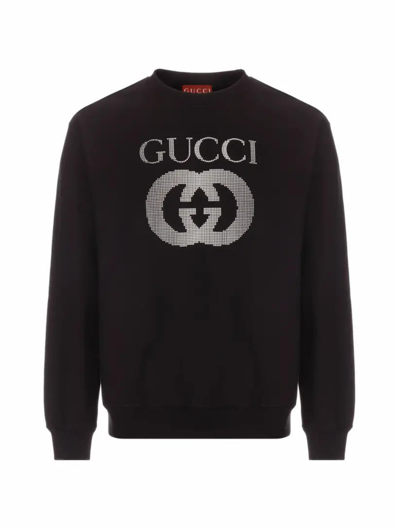 

Хлопковый свитшот с логотипом Gucci, черный