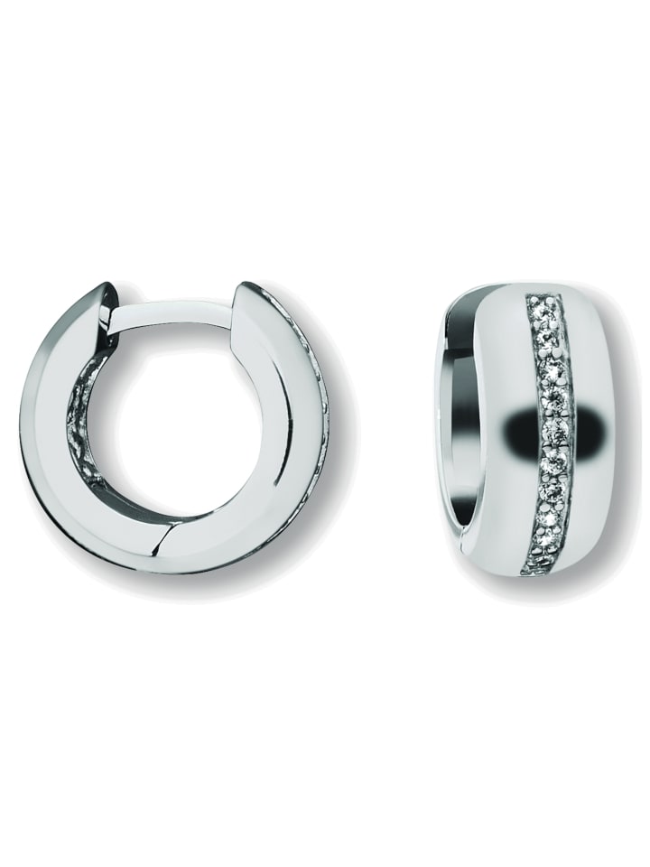 

ONE ELEMENT Серьги-кольца с цирконием, изготовленные из серебра 925 пробы