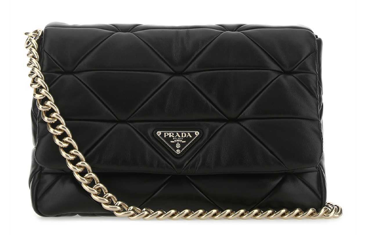 

PRADA Сумка через плечо из кожи наппа, черная, унисекс