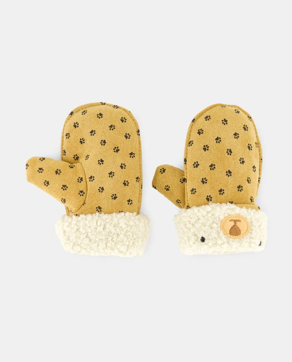 

Варежки щенок из детского трикотажа Baby El Corte Inglés, песочный