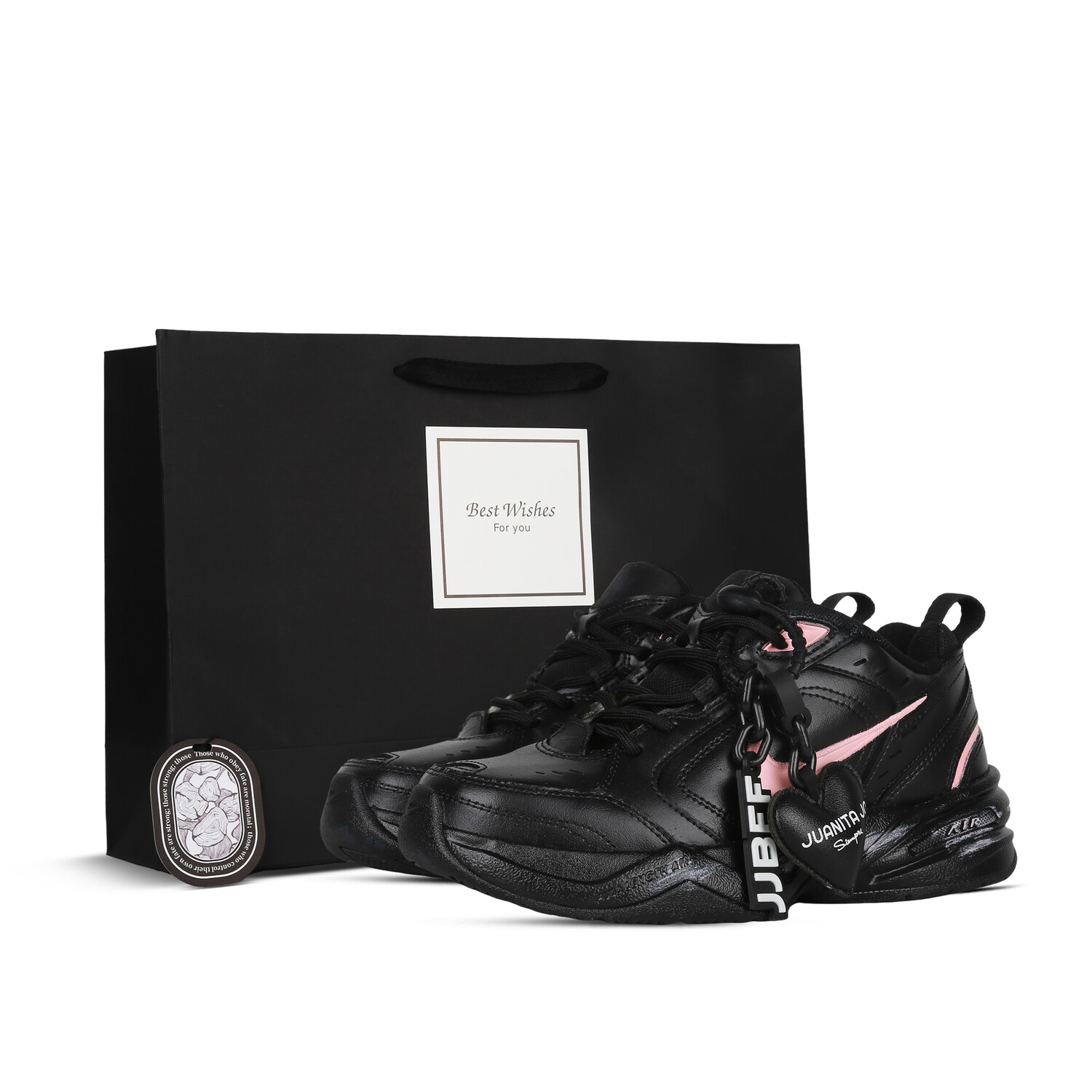 

Кроссовки Air Monarch 4 Chunky унисекс с низким верхом, черный/розовый Nike