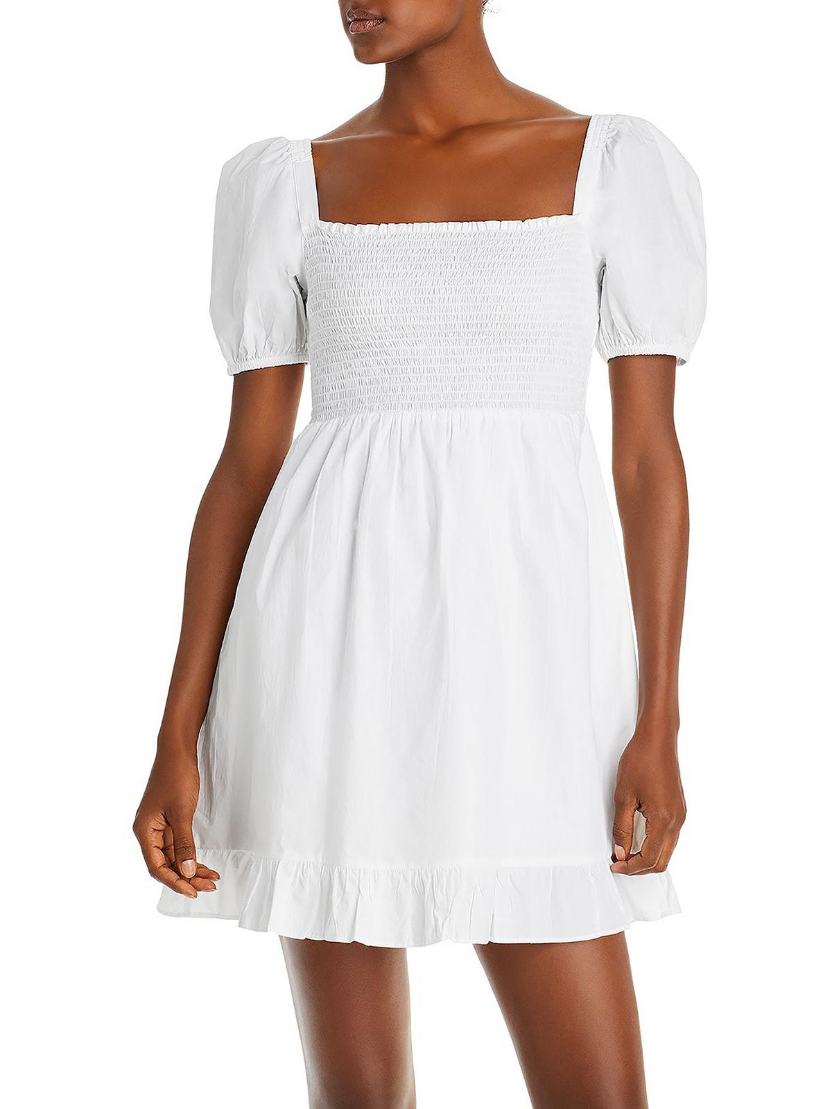 

Женское хлопковое короткое мини-платье Armina French Connection, цвет linen white