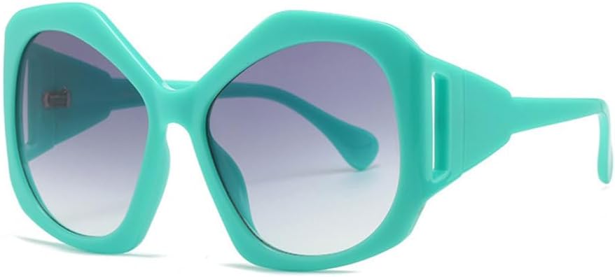 

LVTFCO Модные солнцезащитные очки большого размера «кошачий глаз» розового цвета для женщин, винтажные панк-очки в крупной оправе, защита от ультрафиолета UV400, Green Gray