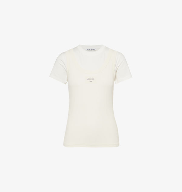

Футболка Layered-Tank из эластичного хлопка с нашивкой-логотипом Acne Studios, белый