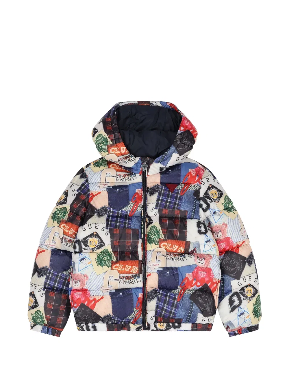 Куртка с капюшоном в стиле пэчворк Guess Kids, синий