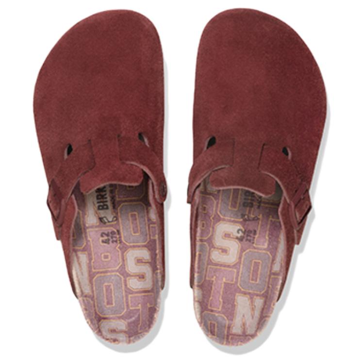 Birkenstock Бостонские туфли унисекс, бордовые, узкие — фото 3