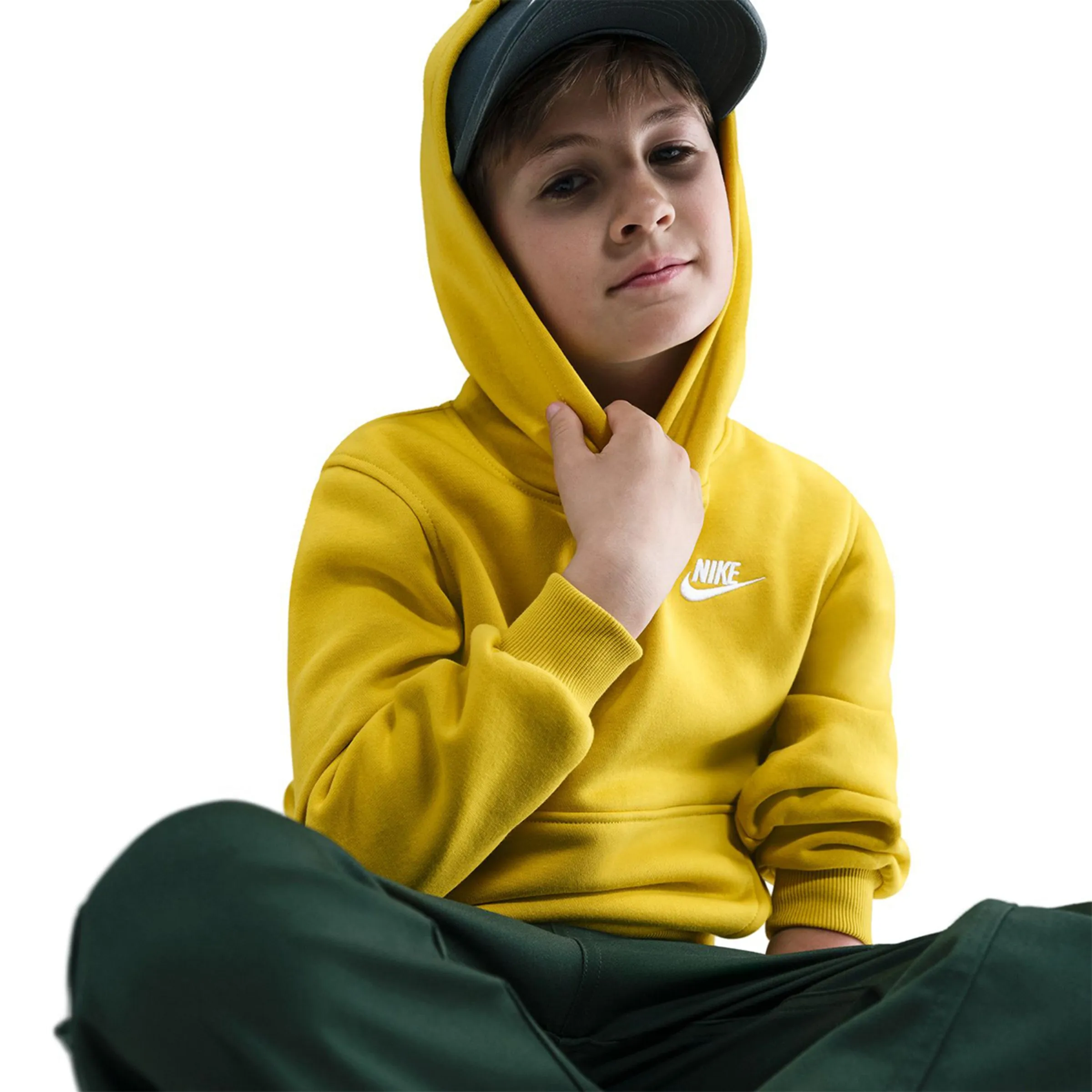 Детская толстовка Sportswear Club Fleece Nike, желтый — фото 4