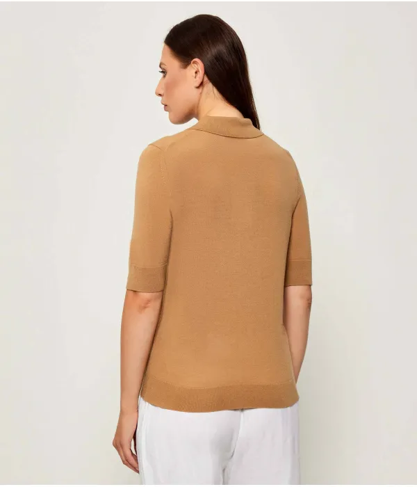 Футболка-Поло из шерсти Fidenka Regular fit Boss, бежевый — фото 3