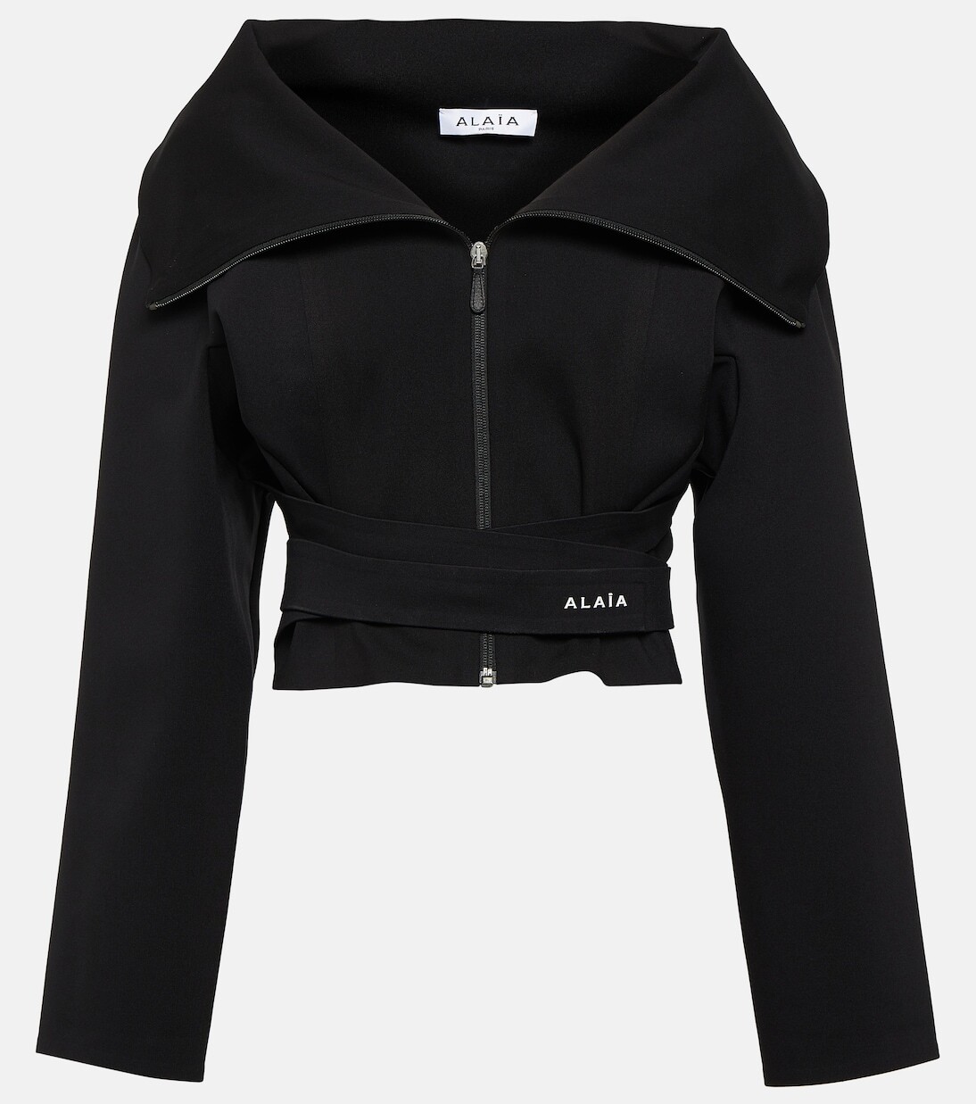 

Укороченная куртка из джерси Alaïa, черный