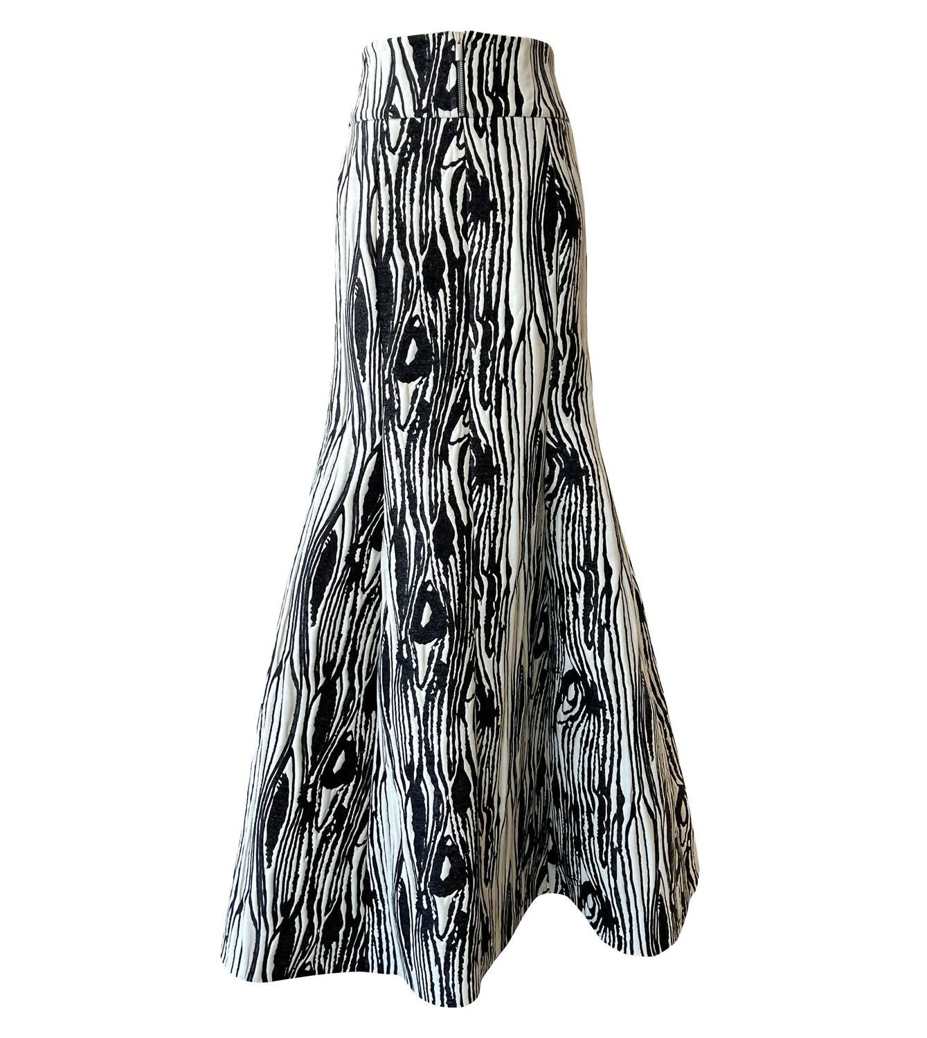 

Женская длинная юбка с люрексом "Муар" в цвете слоновая кость/черный Maison Rabih Kayrouz