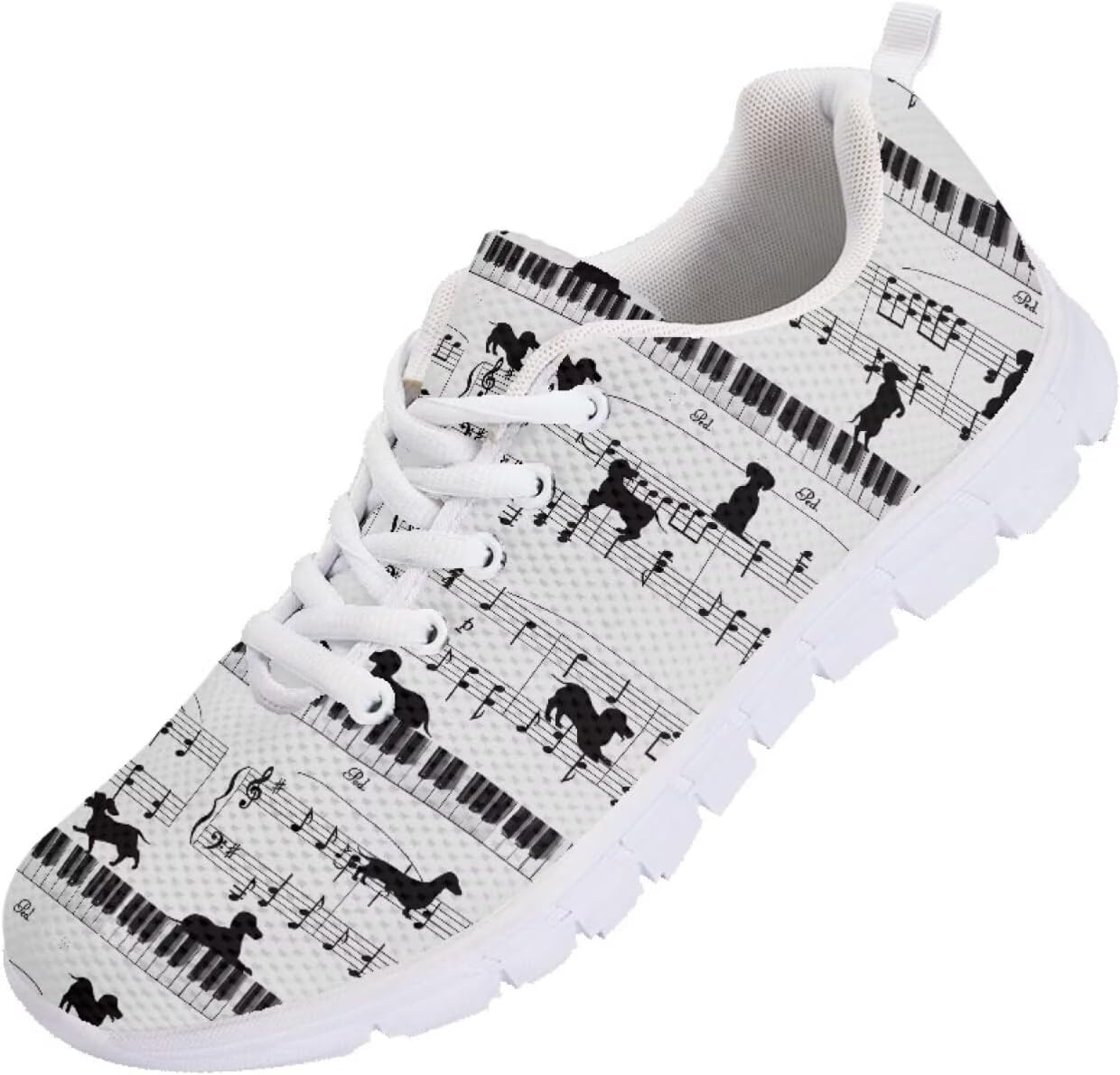 

Женские кроссовки для бега, обувь для путешествий и прогулок, мужские стильные кеды, легкие для тенниса и спортивных занятий Getelinseng, Dachshund Music Note