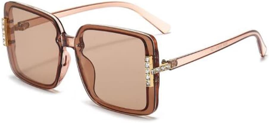 

Прозрачные солнцезащитные очки в форме бриллианта, квадратной формы, с защитой от УФ-излучения, для мужчин и женщин, с крупной оправой Weloveushop, Tea Frame Tea Flakes