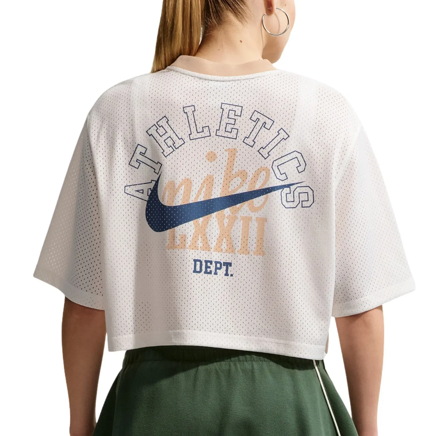 Футболка Nike NSW Heritage Festival Crop Mesh Jersey 'Sail Linen' IR1650-133, белый — фото 2