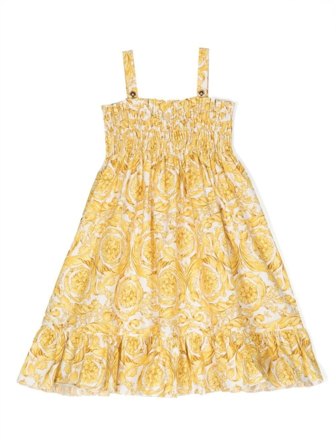 

Versace Kids расклешенное платье с принтом Barocco, желтый