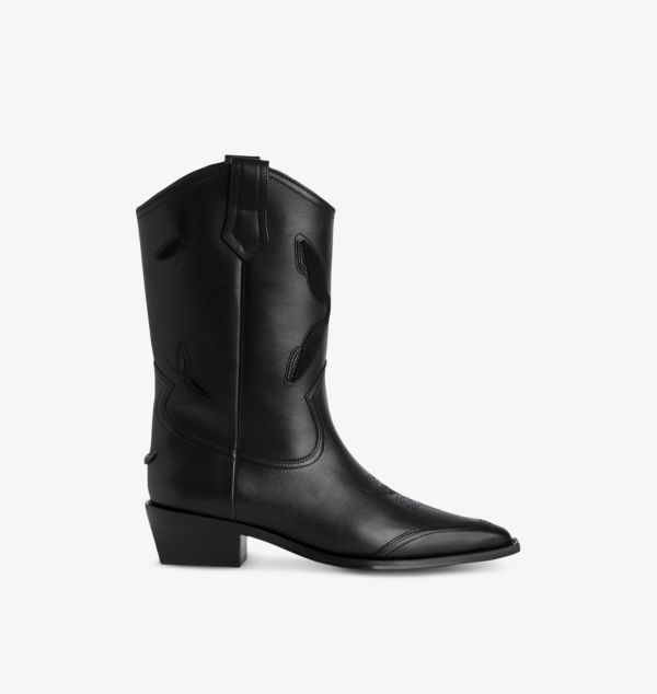 Ботильоны Cara Western из кожи Zadig&Voltaire, черный