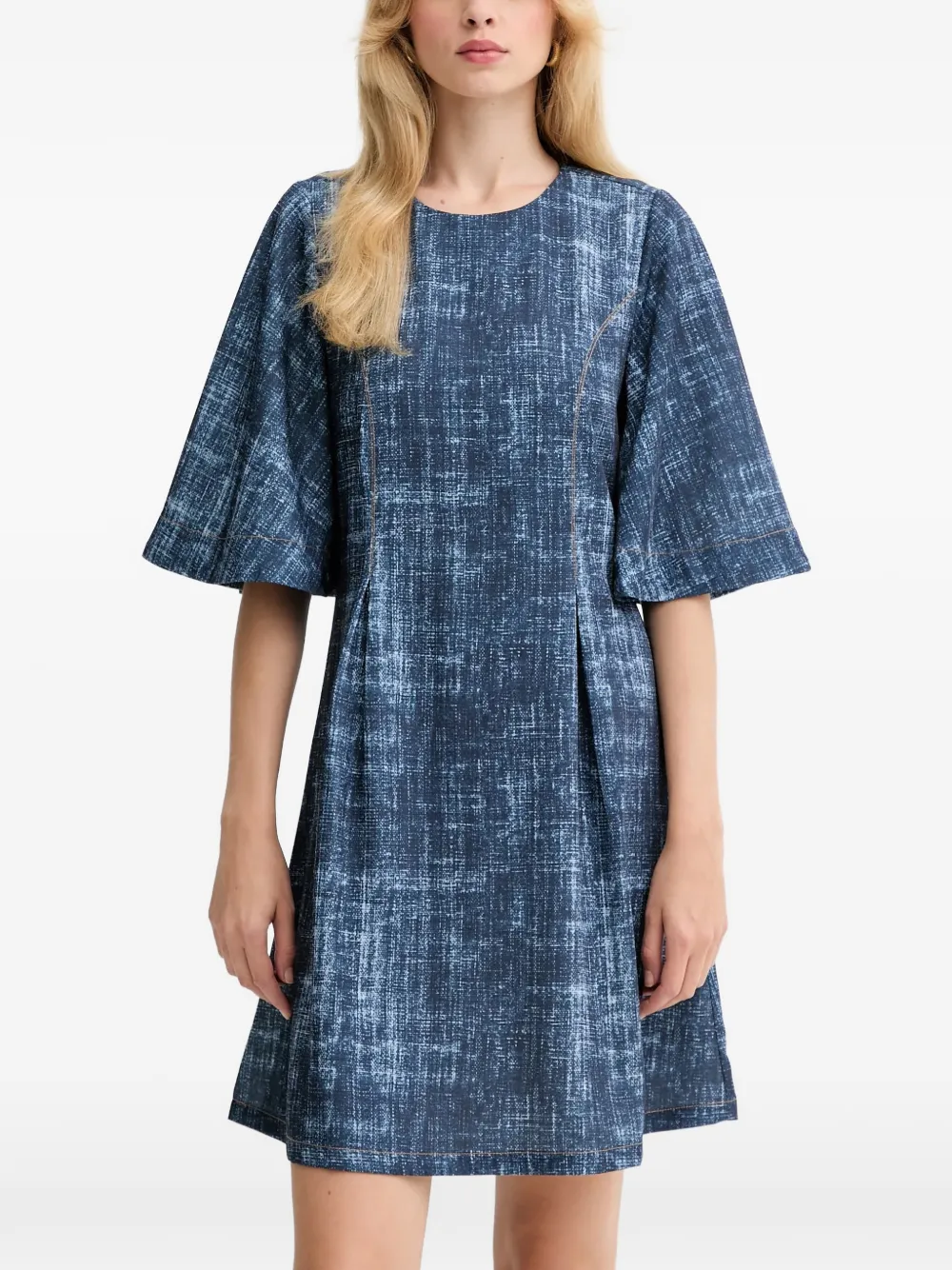 

Мини-платье с расклешенными рукавами Gestuz, синий