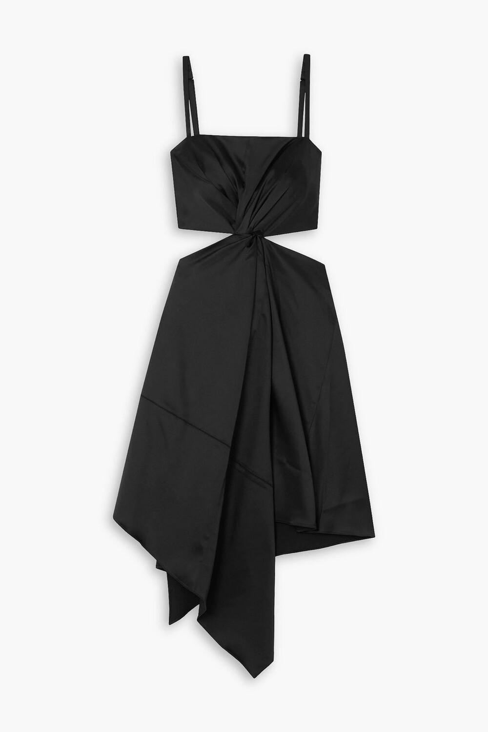 

Платье из крученого атласа с асимметричным вырезом JW ANDERSON, черный