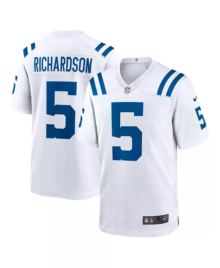 

Мужская игровая футболка Anthony Richardson Indianapolis Colts, выбор в первом раунде драфта НФЛ 2023 Nike, белый