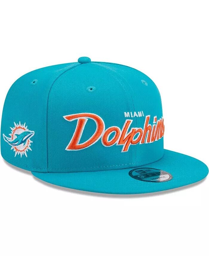 

Мужская кепка Snapback Aqua Miami Dolphins Main Script 9FIFTY New Era, синий