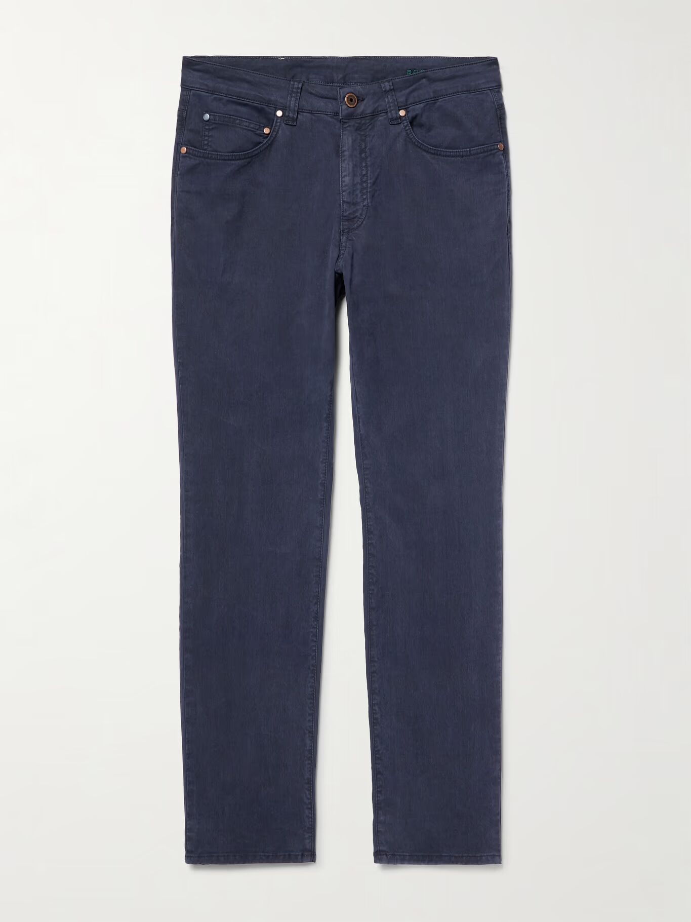 

Брюки прямого кроя из хлопчатобумажной ткани с твилом BOGLIOLI, синий