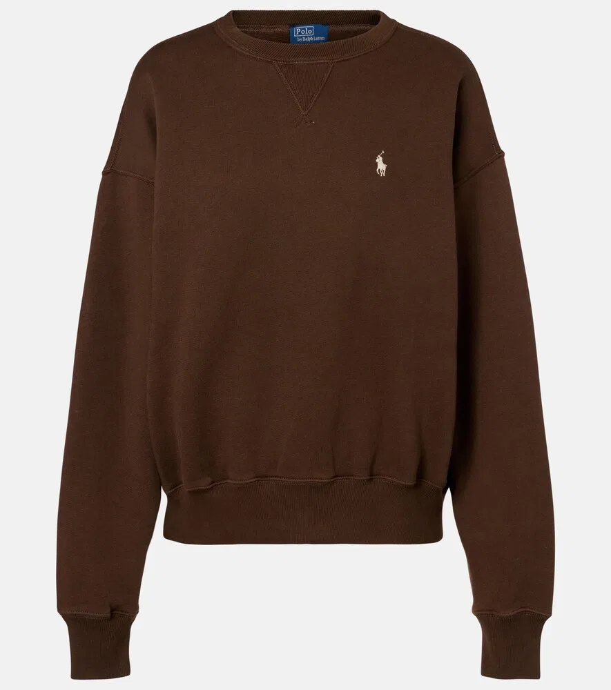 Толстовка из хлопкового трикотажа с логотипом Polo Ralph Lauren, коричневый
