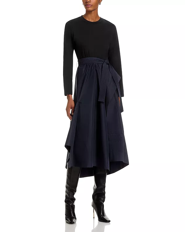 

Платье-Комбинация футболки с длинными рукавами 3.1 Phillip Lim, черный