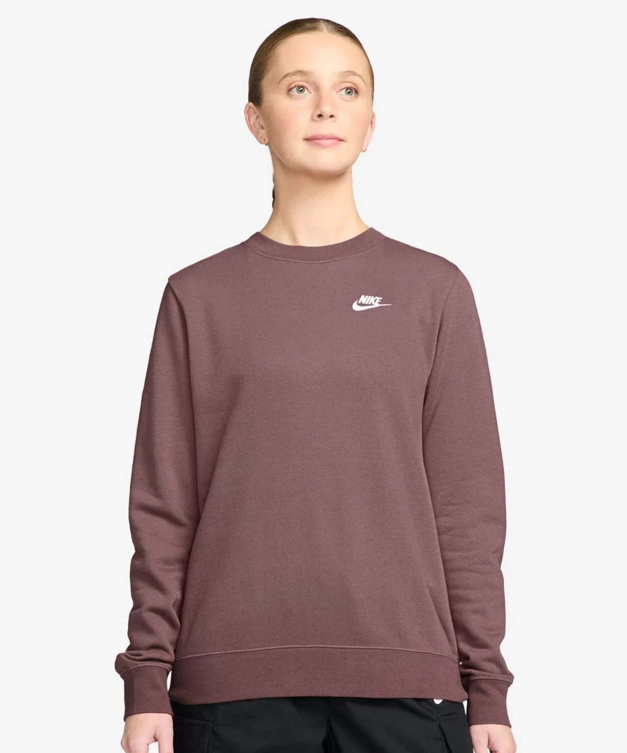 Свитшот Nike Club Fleece с длинным рукавом, коричневый