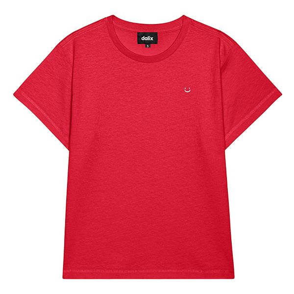 

Женская футболка Lil Smile с высокой талией Dalix, Team Red, Красный, Женская футболка Lil Smile с высокой талией Dalix, Team Red