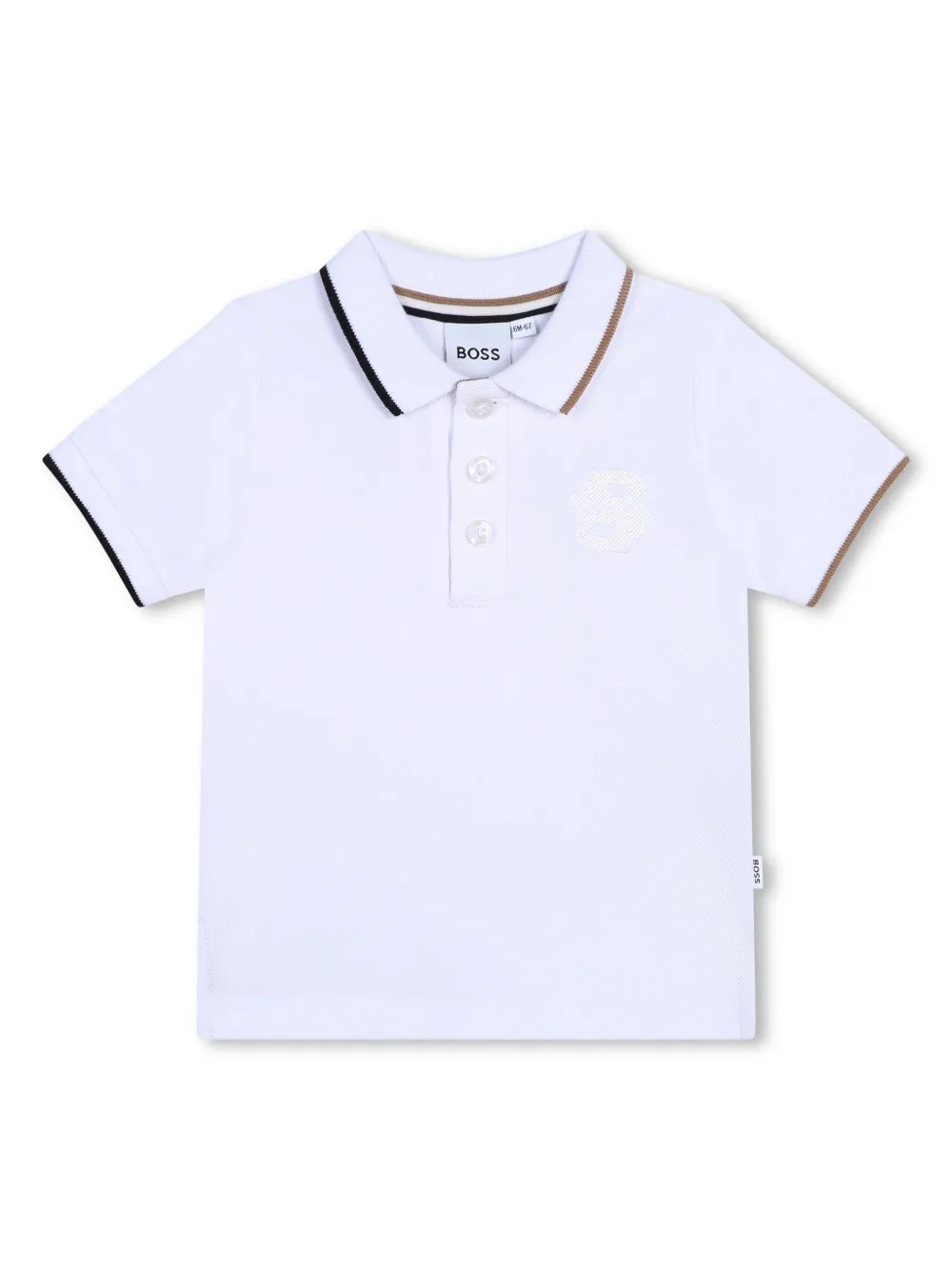 

Рубашка поло с вышитым логотипом BOSS Kidswear, белый