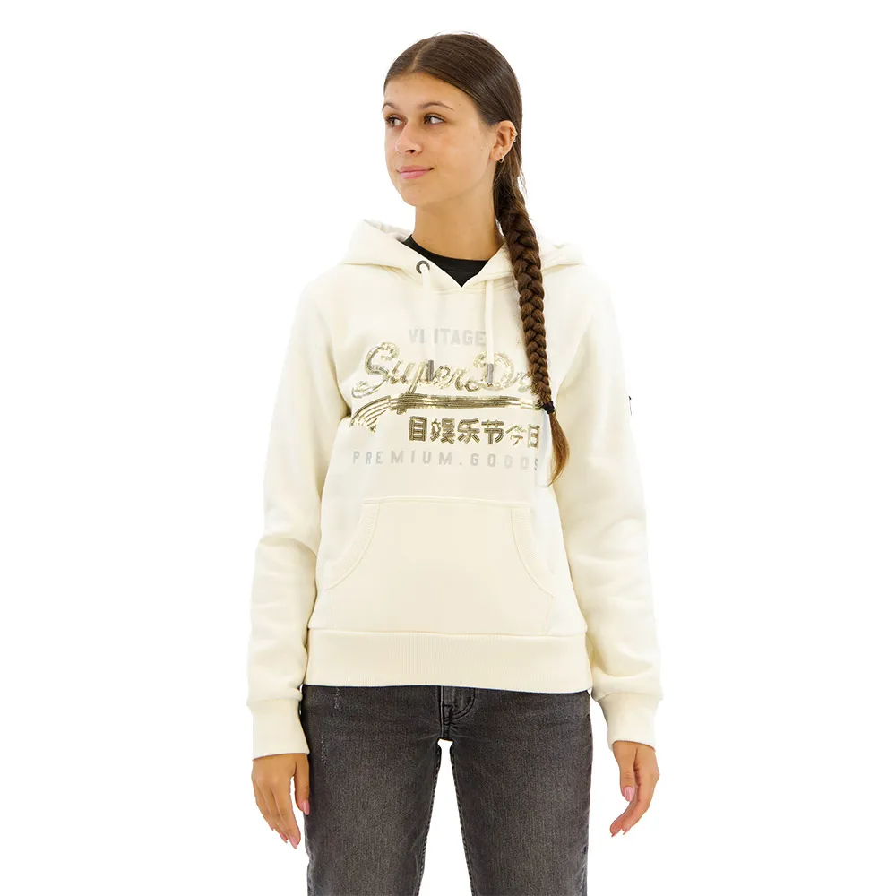 

Худи Superdry Embellished Vl Graphic, бежевый
