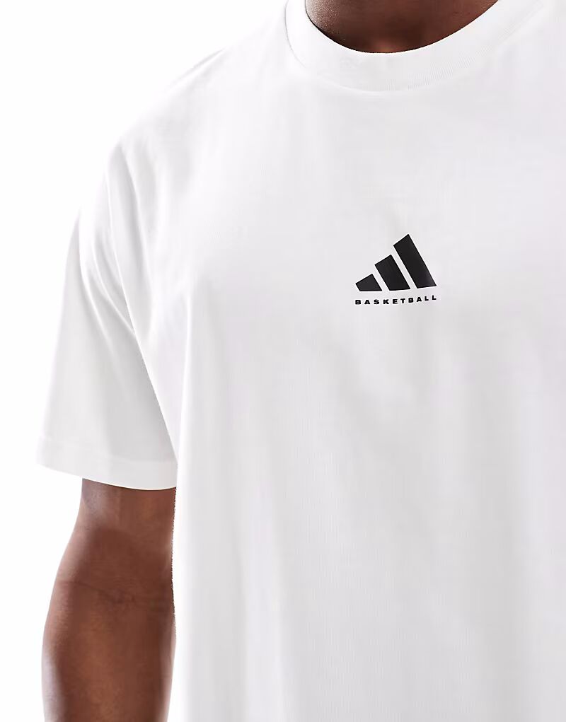 Adidas performance баскетбольная футболка Adidas с графическим принтом белого/черного цвета — фото 2