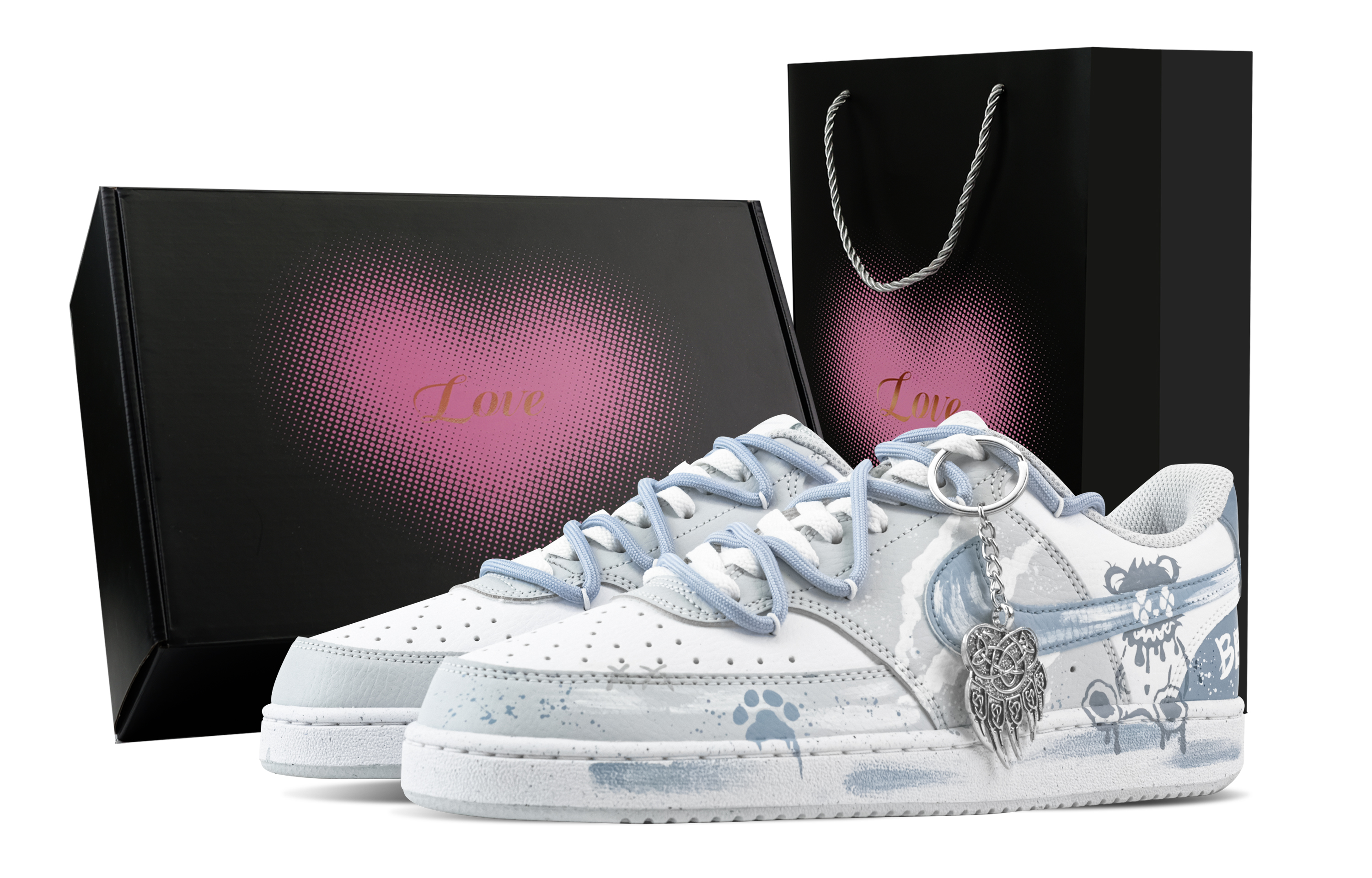 

Nike Кроссовки для скейтбординга Court Vision Street Bear Trail, Heart Box, износостойкие, низкие, мужские, серо-синие