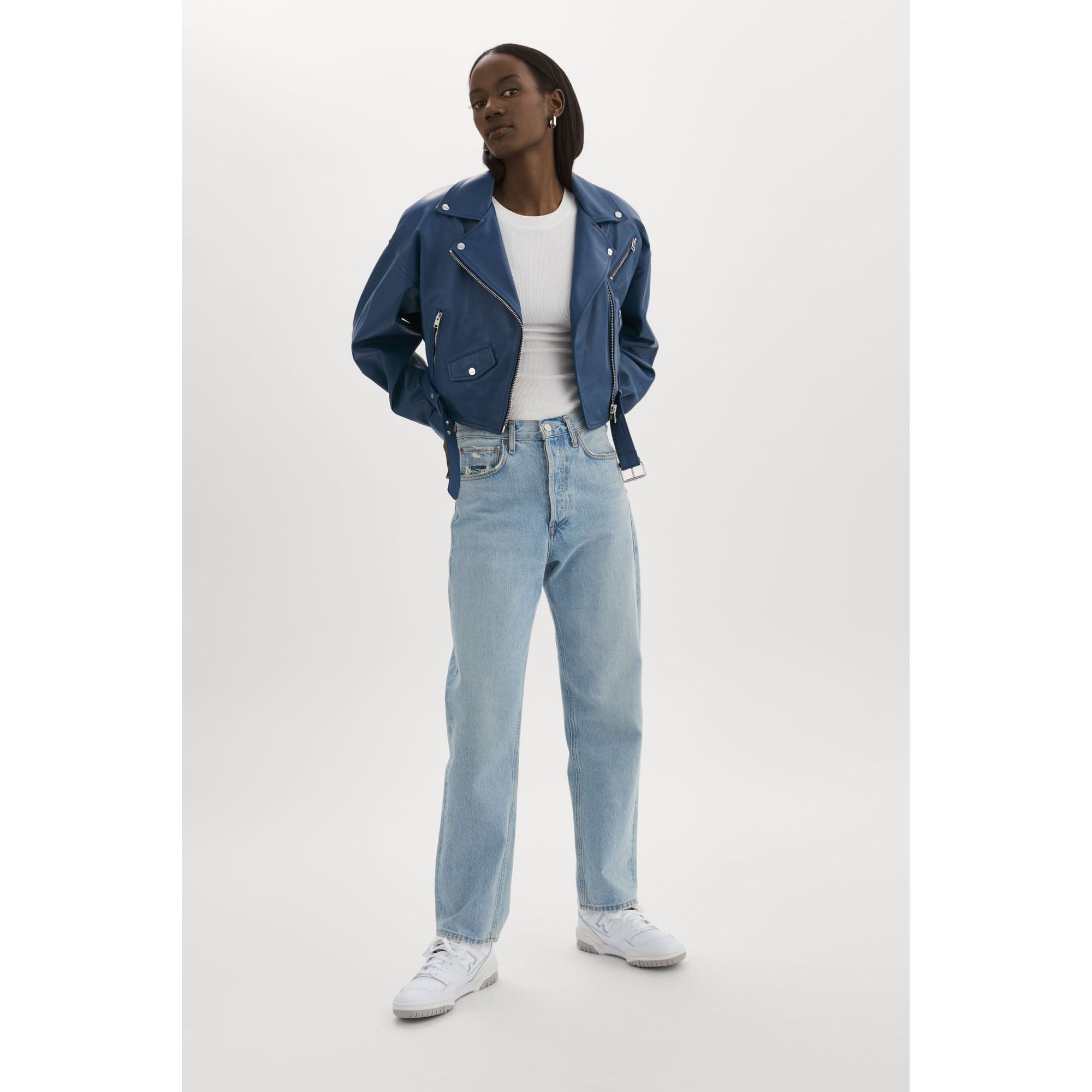 

Дилан | Кожаная косуха байкера 80-х Lamarque, синий