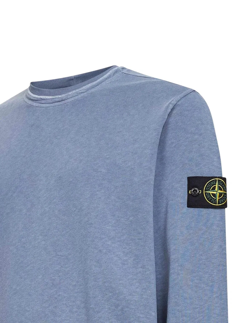 Толстовка с ребристым низом и нашивкой Stone Island, синий — фото 3