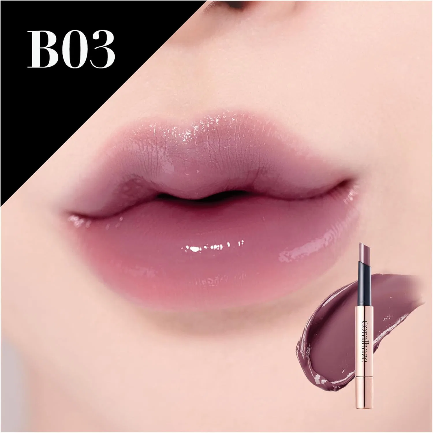Жидкая помада Coralhaze B03 Volumizing Fondure Lip 0.07 oz (2 г) пыльно-розовый
