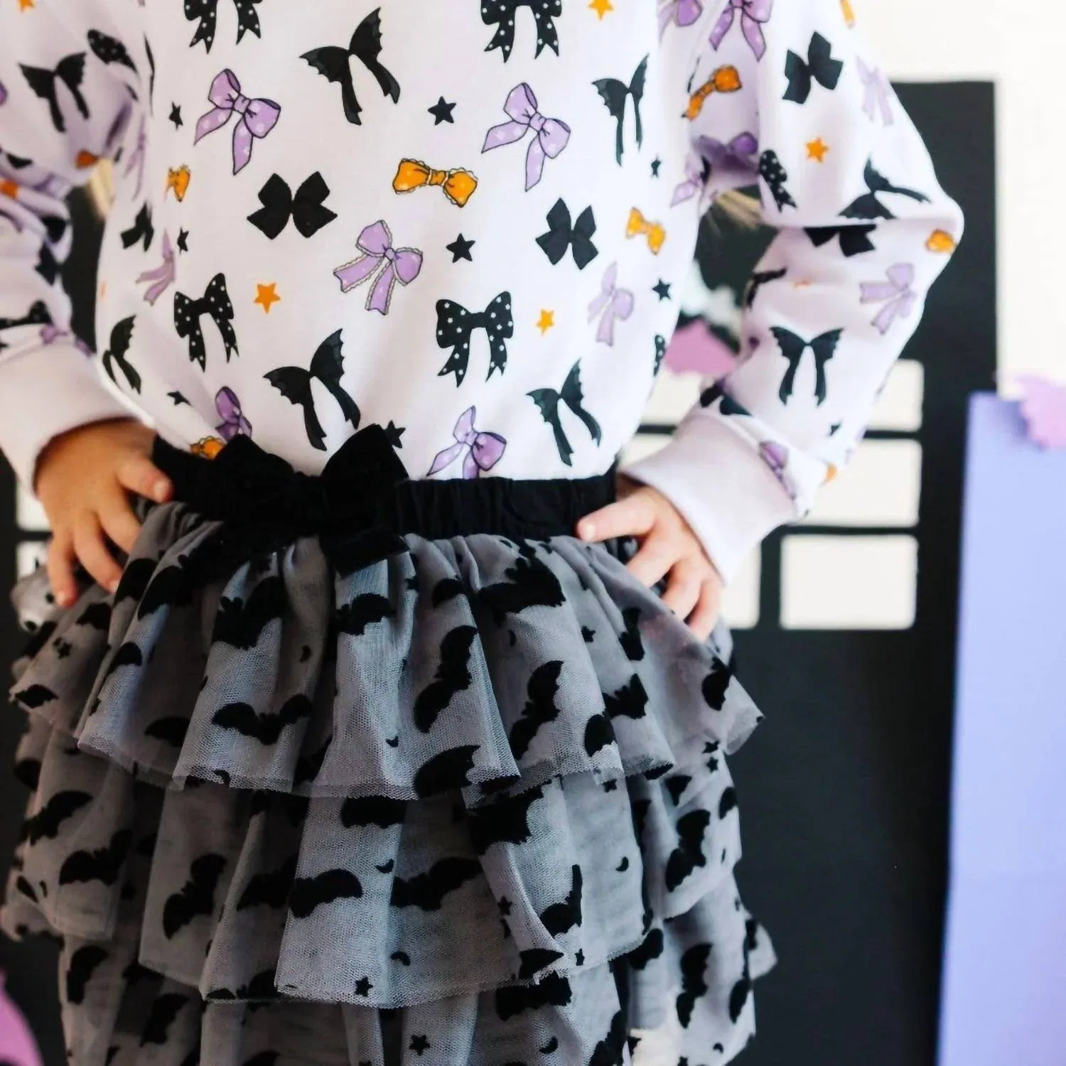 SWEET wink Хэллоуинская толстовка Spooky Bows фиолетового цвета — фото 3