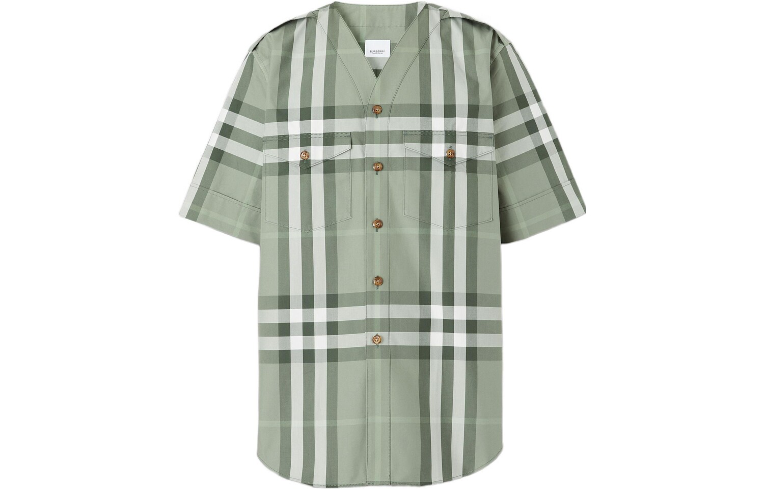 

Рубашка мужская пыльно-зеленая Burberry, зеленый