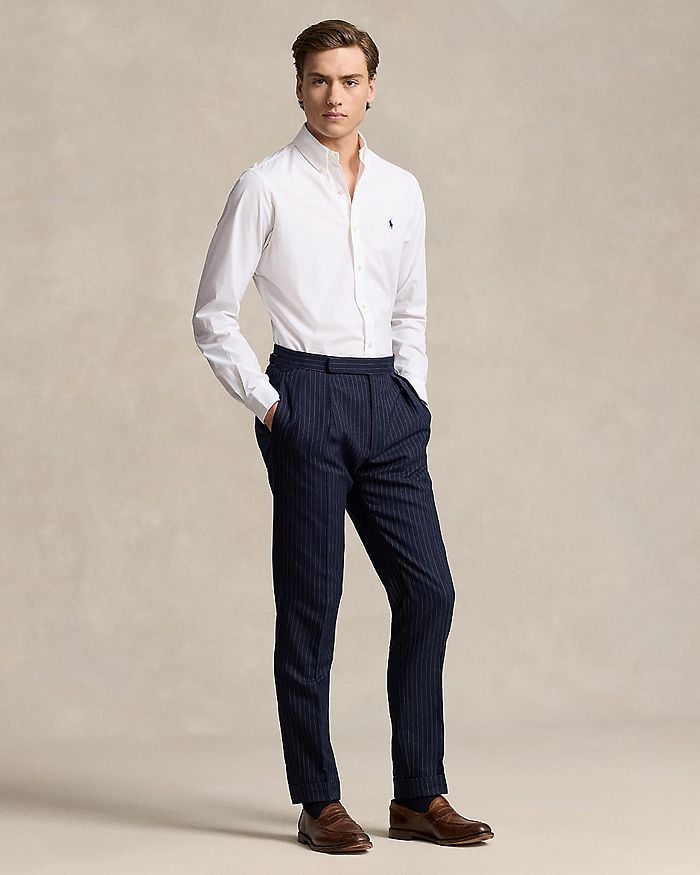Хлопковая поплиновая классическая рубашка на пуговицах Polo Ralph Lauren, белый — фото 2
