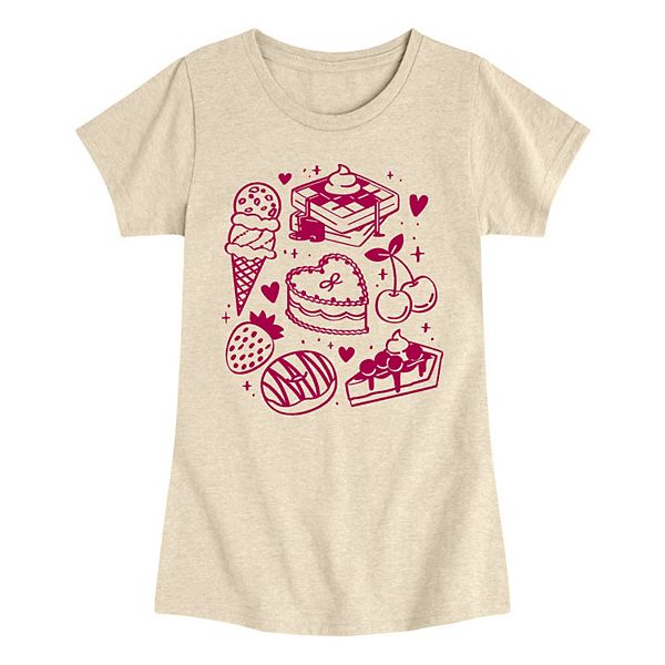 

Футболка с принтом Girls 7-16 sweets doodles Licensed Character, Beige