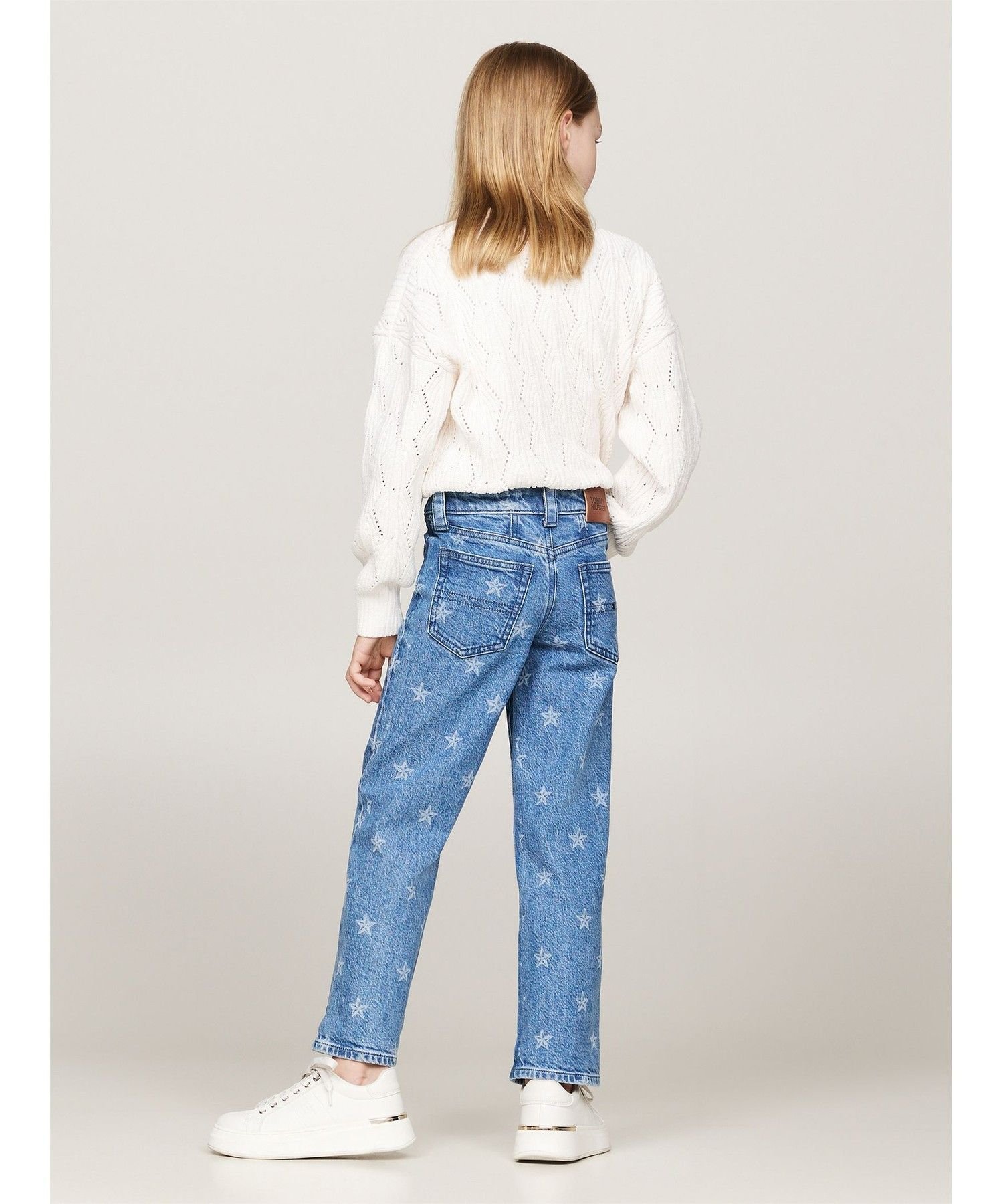 (K) TOMMY HILFIGER GIRLS All Over Stars Girlfriend Jeans, Indigo Blue