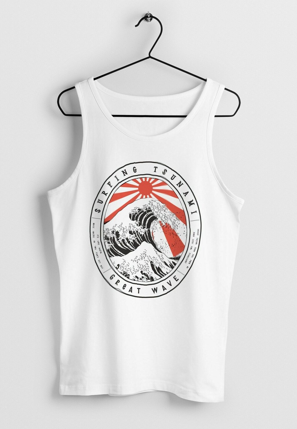 

Топ TANK SURFING TSUNAMI GREAT WAVE JAPAN VINTAGE RETRO M Neverless, белый
