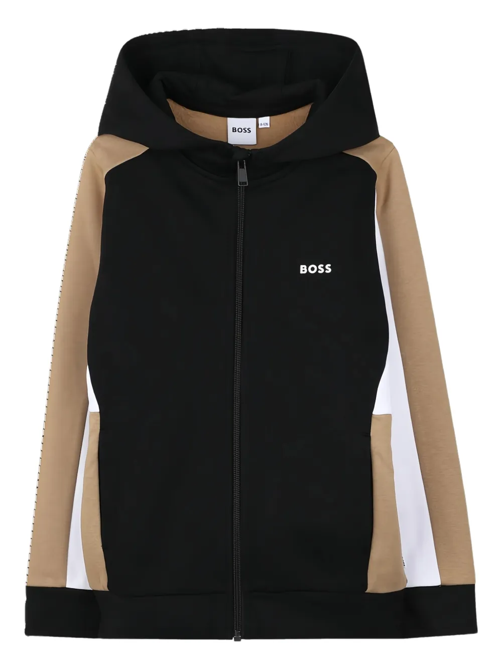 

Толстовка с капюшоном в стиле колор-блок BOSS Kidswear, черный