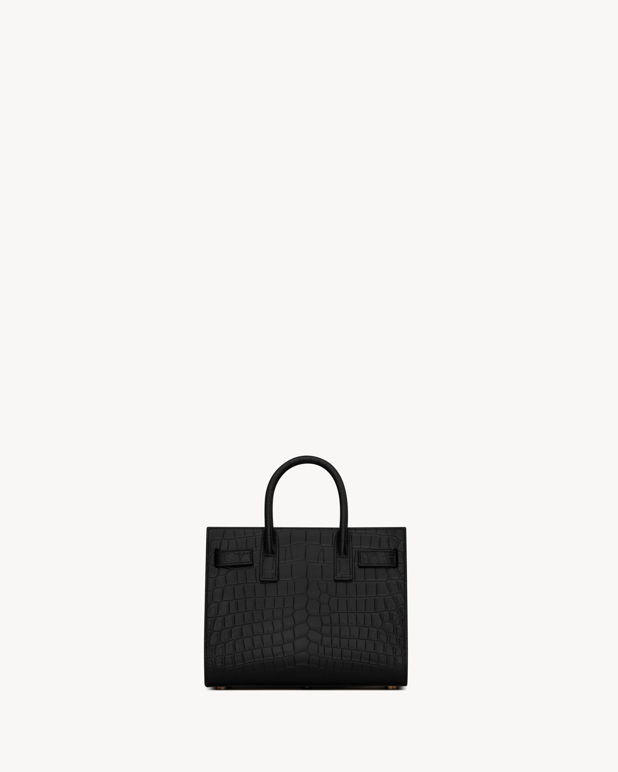Сумка Sac de Jour из кожи с тиснением под крокодила - нано Saint Laurent, черный — фото 3